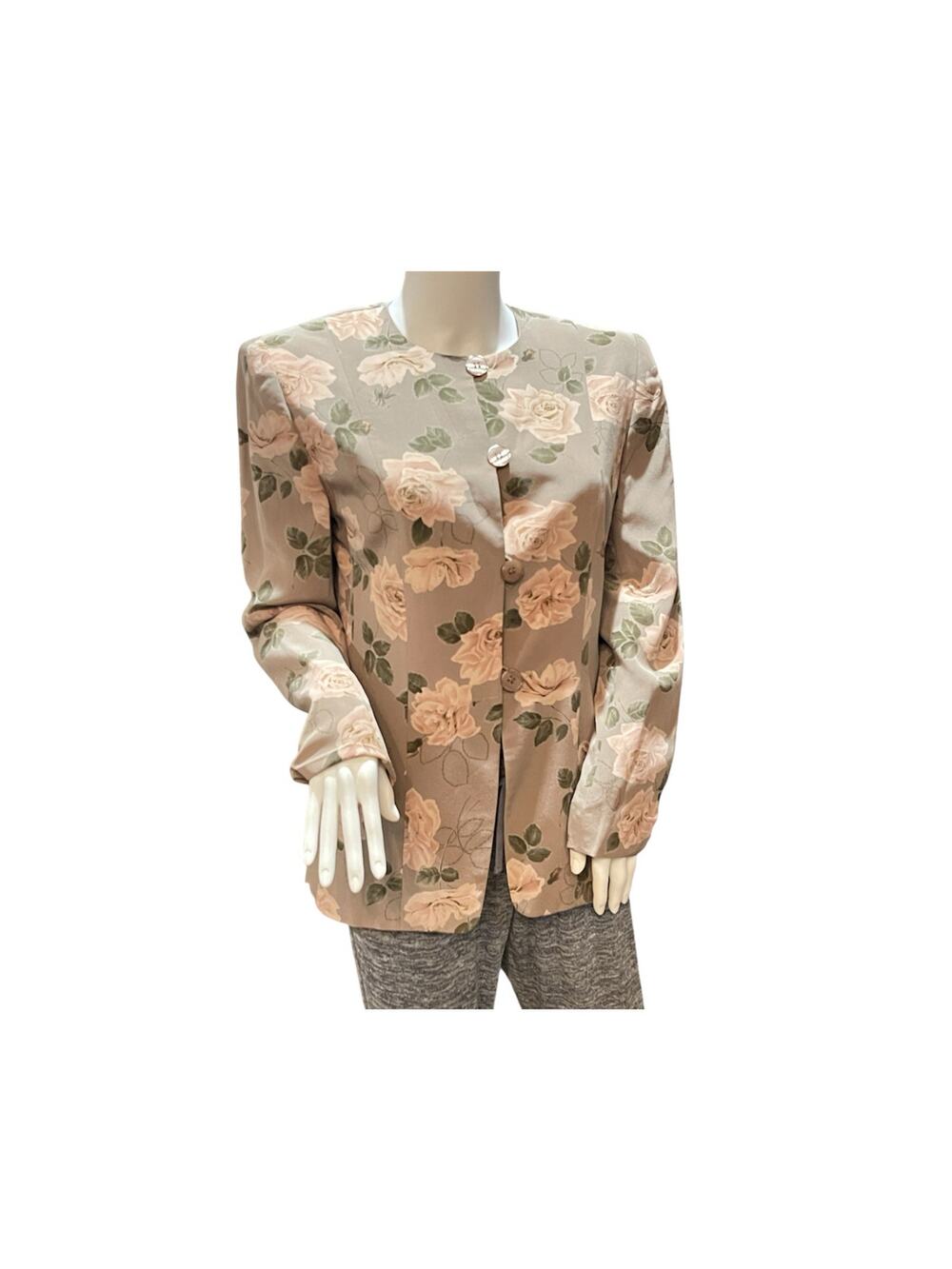 RENA ROWAN FLORAL SILK LONG SLEEVE FULLY LINED BLAZER SIZE 8